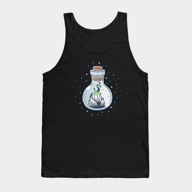 Aromantic Fire Occult Bottle LGBT Aro Pride Flag Tank Top by Psitta